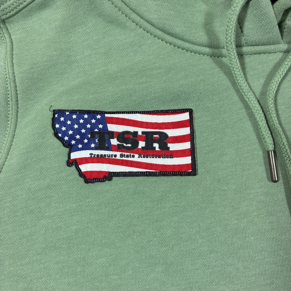 Carhartt Women Hoodie Size L Sage Green Relaxed Fit Montana Patch Workwear - Picture 5 of 10